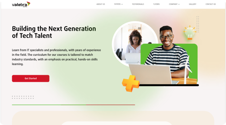 Vatebra Academy website thumbnail